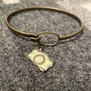 Camera Charm Bangle Bracelet